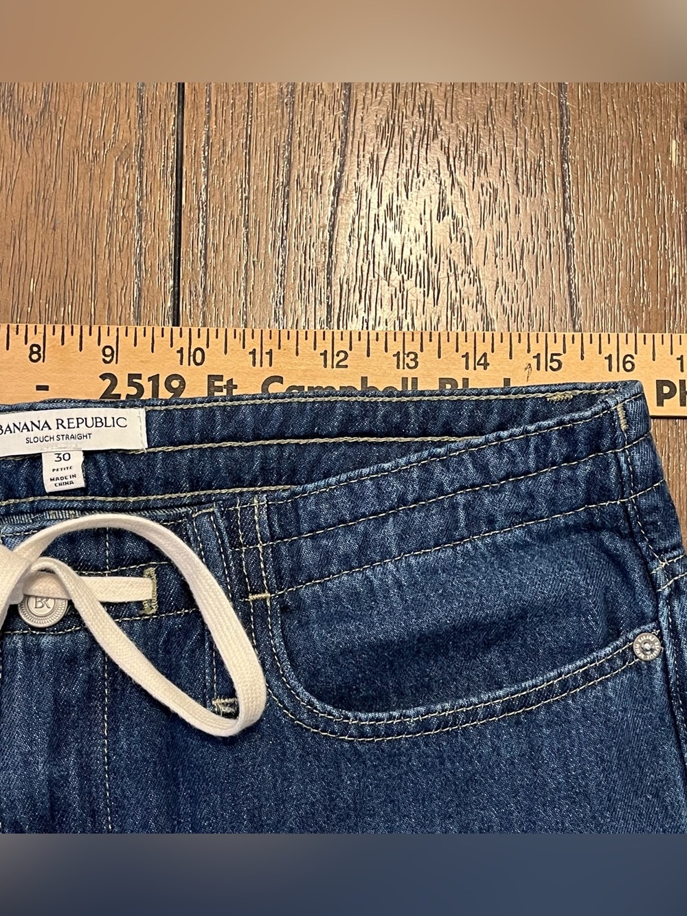 Banana Republic Slouch Straight Wide Leg Blue Jeans Womens 30 Petite - Picture 5 of 8